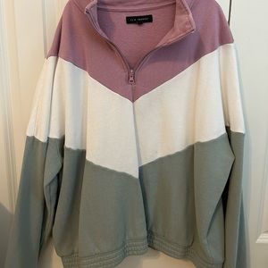 Pacsun LA Hearts Chevron Zip Up Sweatshirt
